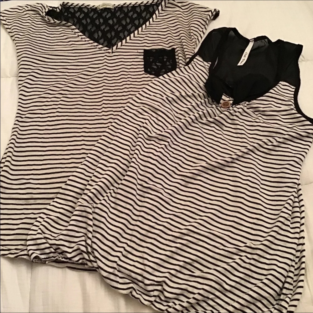 Black and white tops